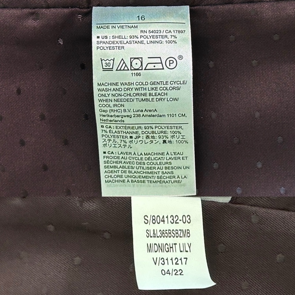 NWT Banana Republic Factory Sculpted Suit Blazer in Midnight Lily Purple Size 16 - Picture 7 of 11